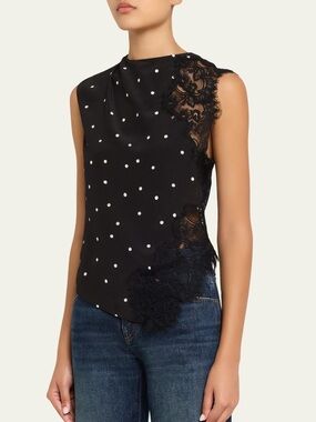 A.L.C. Gracie polka dot lace top NWT